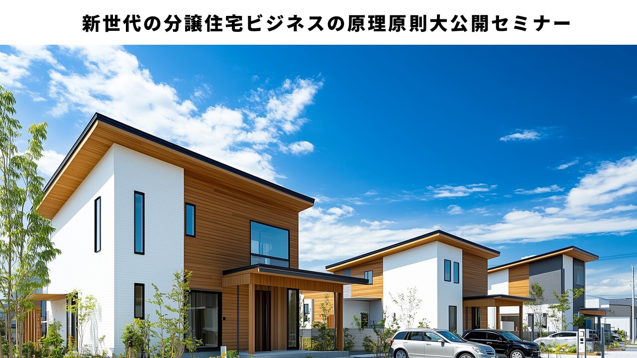 新世代の分譲住宅ビジネスの原理原則大公開セミナー